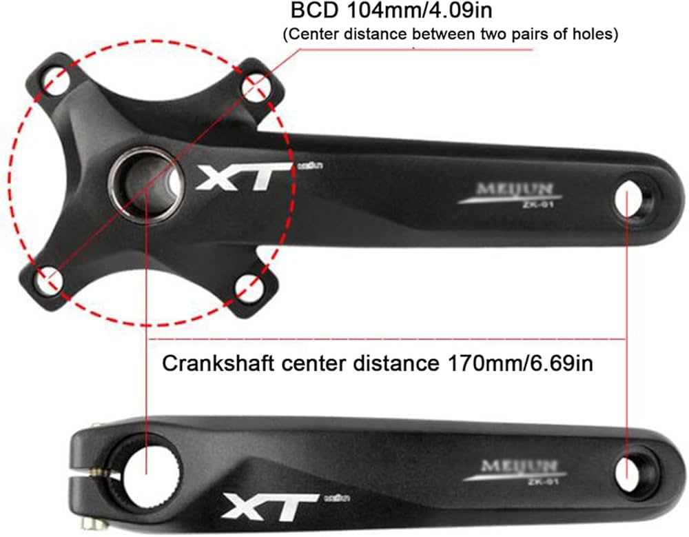 ZECHAO 自転車 クランクアームセット170mm アーバン シングル
