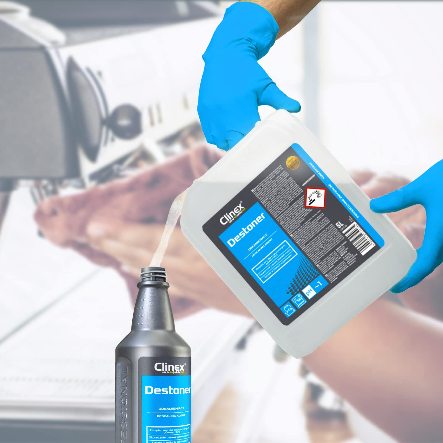Clinex Entkalker Kaffeevollautomat Flüssig 5 L - Entkalker Kaffeemaschine - Kaffeemaschinen Entkalker - Entkalket für Kaffeevollautomat und Andere Geräte