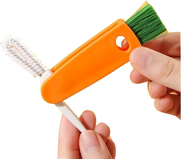 MXHHR 3 in 1 Multifunctional Mini Cup Glass Cover Cleaning Brush, Bottle Cleaning Brush Set, Multipurpose Bottle Clean Cup Cover Lid Groove Cleaner, Home Kitchen Washing Tool