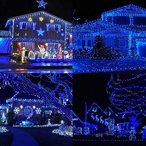 Ljlnion 300 Led String Lights Outdoor Indoor, Extra Long 98.5Ft Super Bright Christmas Lights, 8 Lighting Modes, Plug In Waterproof Fairy Lights For Holiday Wedding Party Bedroom Decorations (Blue) #TOP4