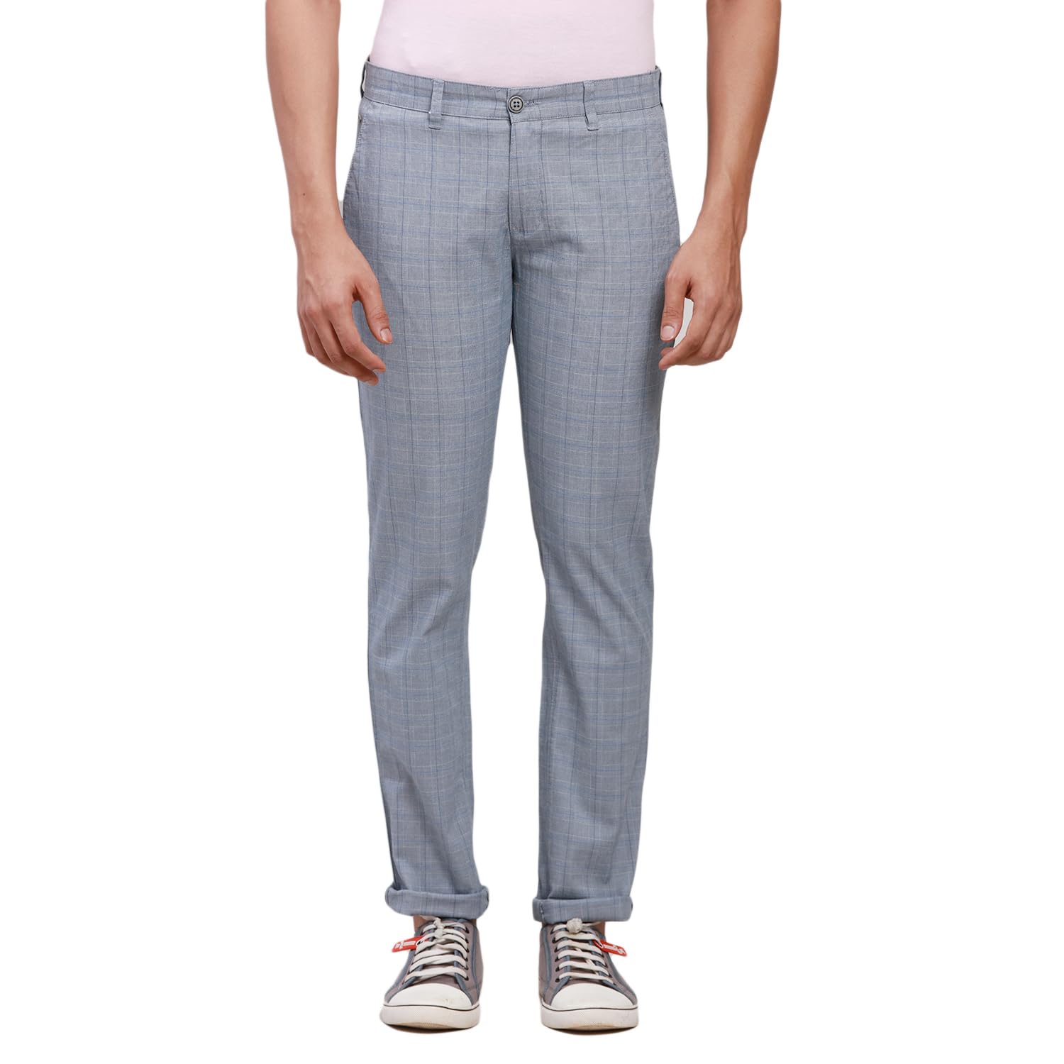 parx Men's Low Rise Tapered Fit Solid Pattern Cotton Blend Flat Front Casual Trouser-picture-25