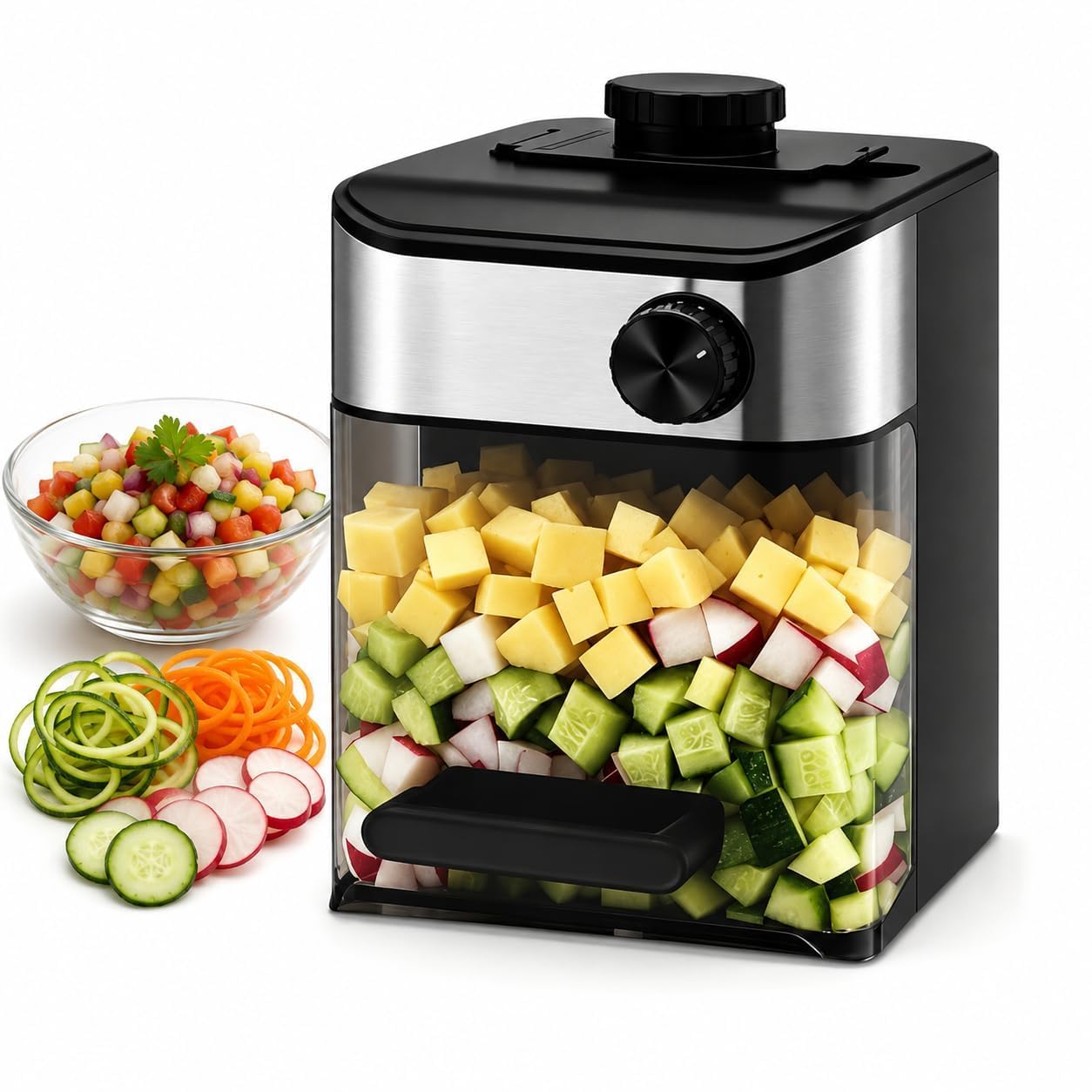 9-in-1 Elettrico Verdure Dicer, ciotola 1.83L, motore 800W