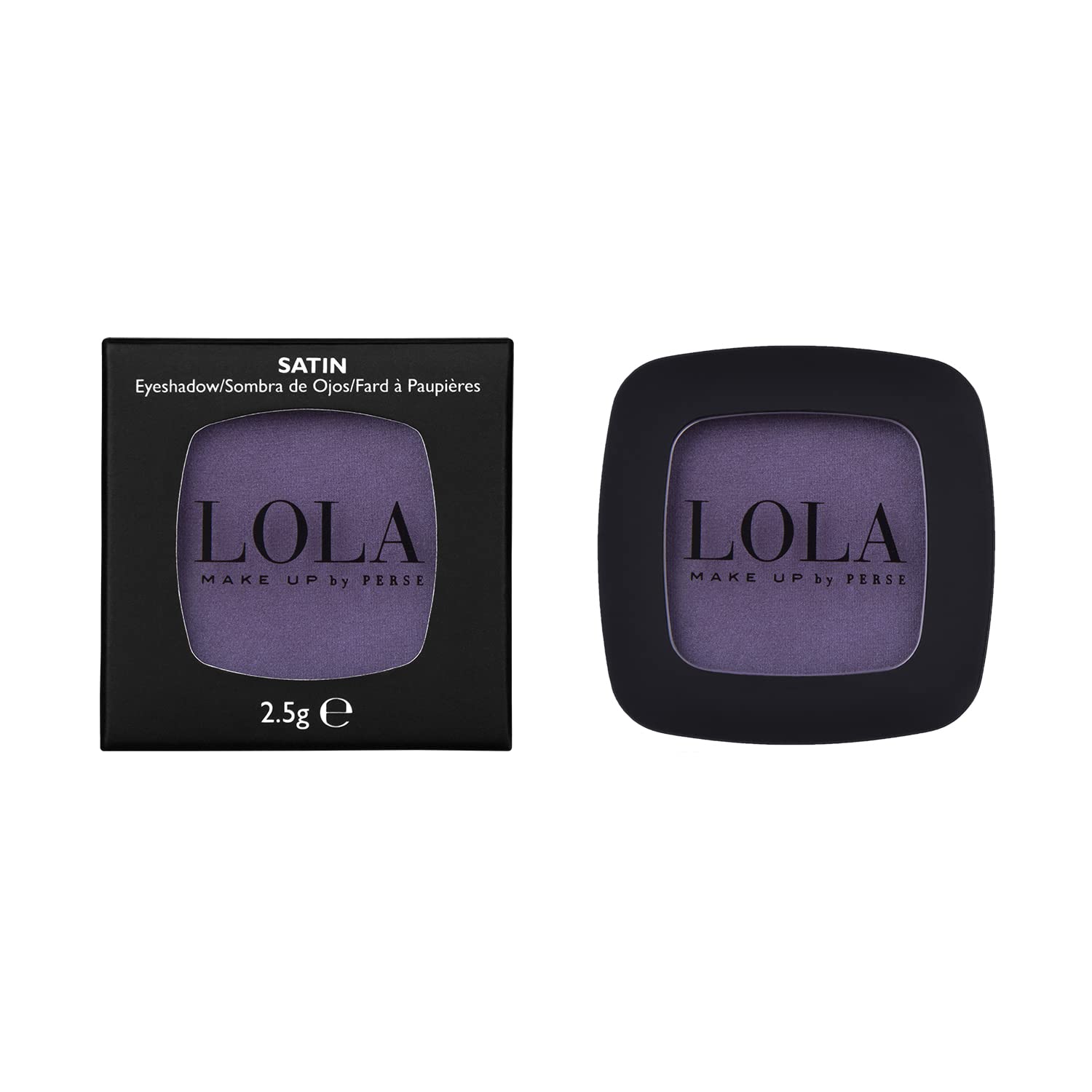 Lola Make-Up Sombra de ojos mono, morado, satinado, rica pigmentación intensa, alta cobertura, uso húmedo y seco, todo tono de piel, sin aceite mineral, vegano y libre de crueldad, n.º 002