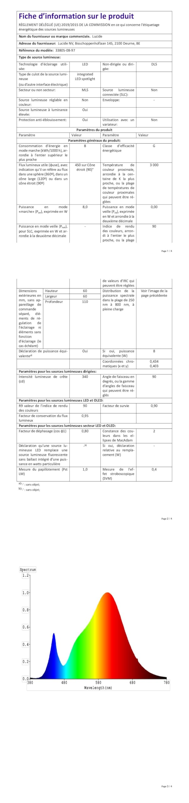 LUCIDE LENZ – Deckenstrahler für Innen/Außen – Ø 11 cm – LED – 1 x 8 W 2700 K – IP54 – Rost | Essential