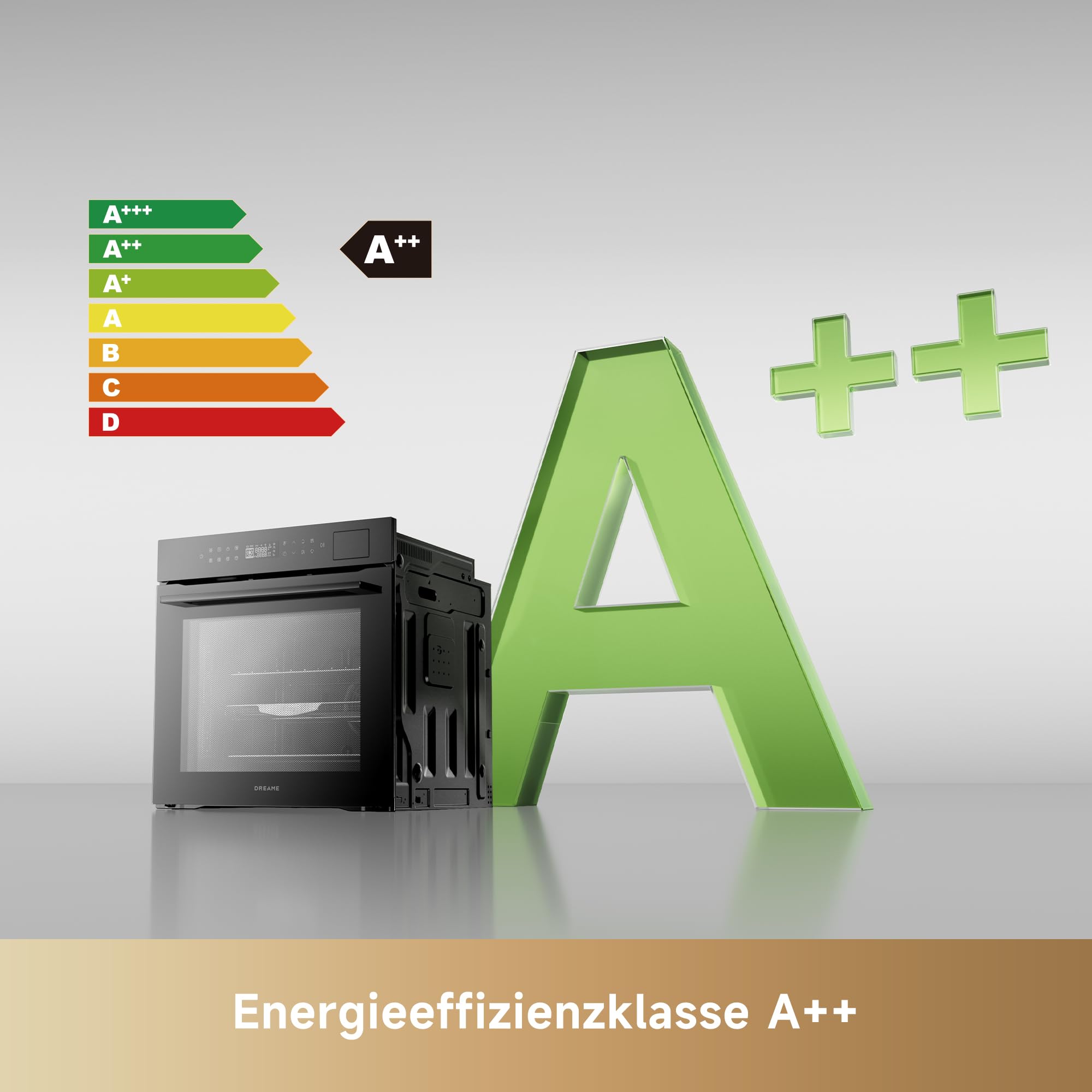 dreame OZ40 Einbau-Backofen 60cm,81L Volumen,10 intelligente Rezepte