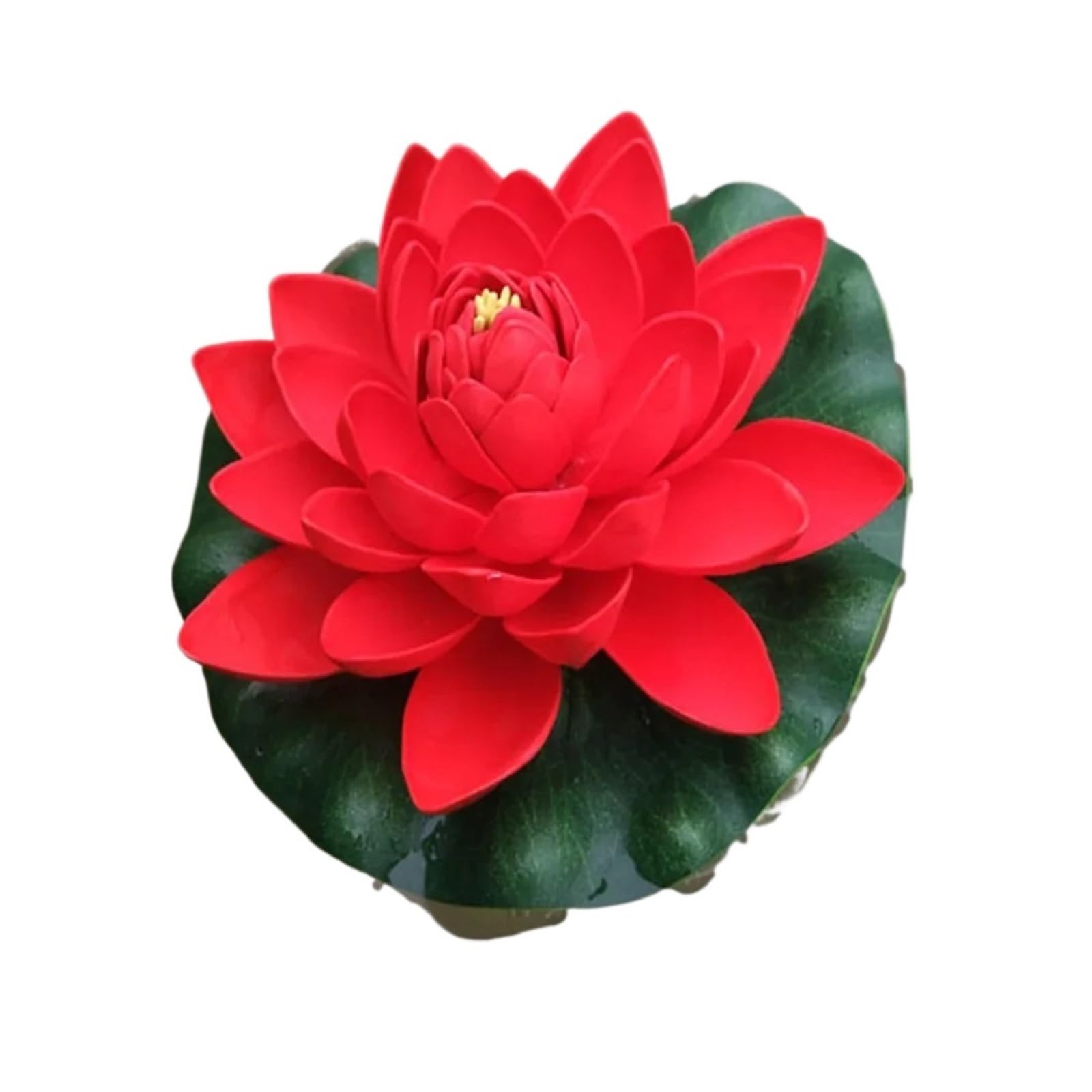 Water Lily Plants For Ponds Small 18cm Artificial Floating Water Lily Lotus Leaf Flower Pond Aquarium Decoration Micro Landscape Garden Decor(Red)