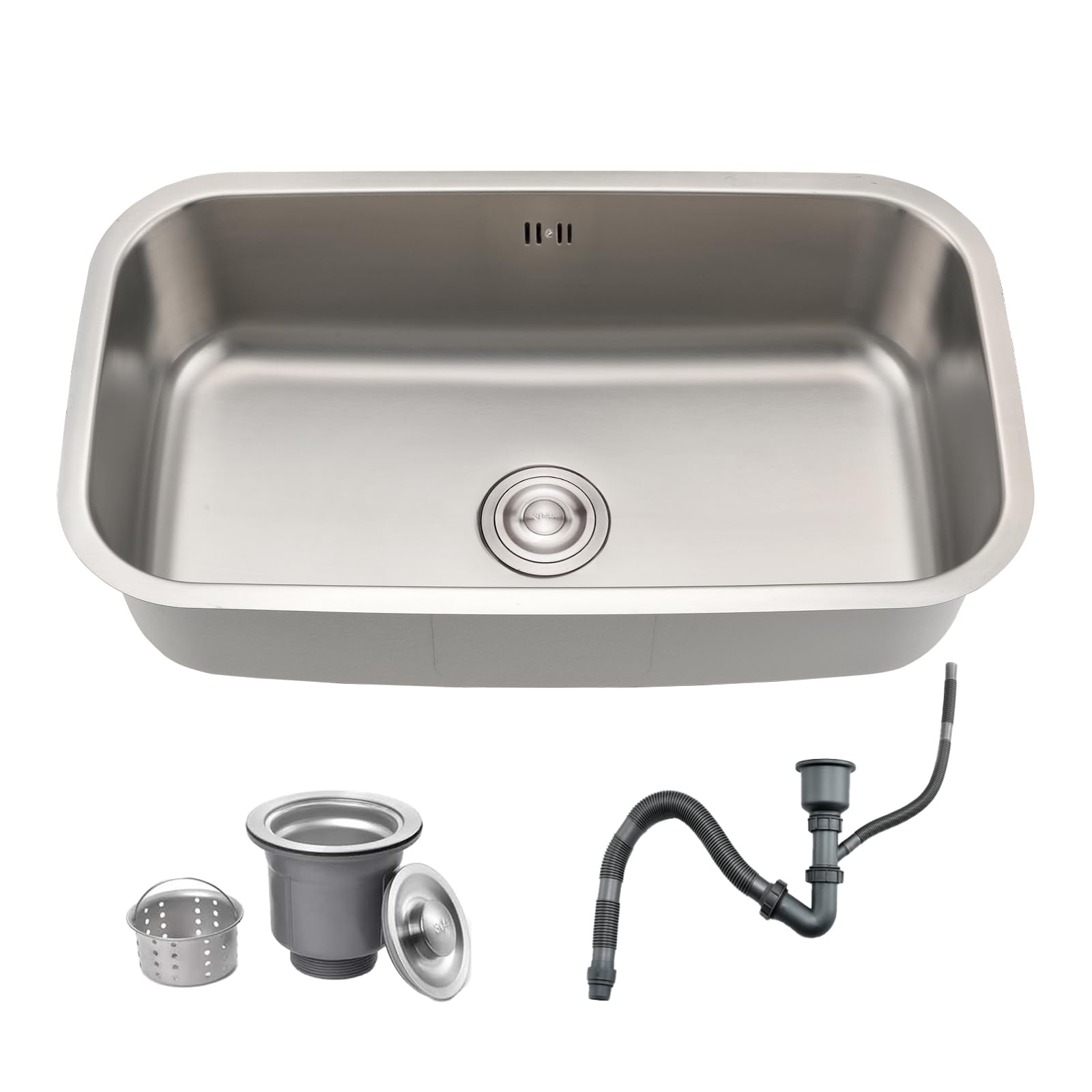 Lavello da incasso in acciaio inox, 80x46cm lavello da cucina, 1 bacino spazzolato, lavello da incasso, Spazzolato