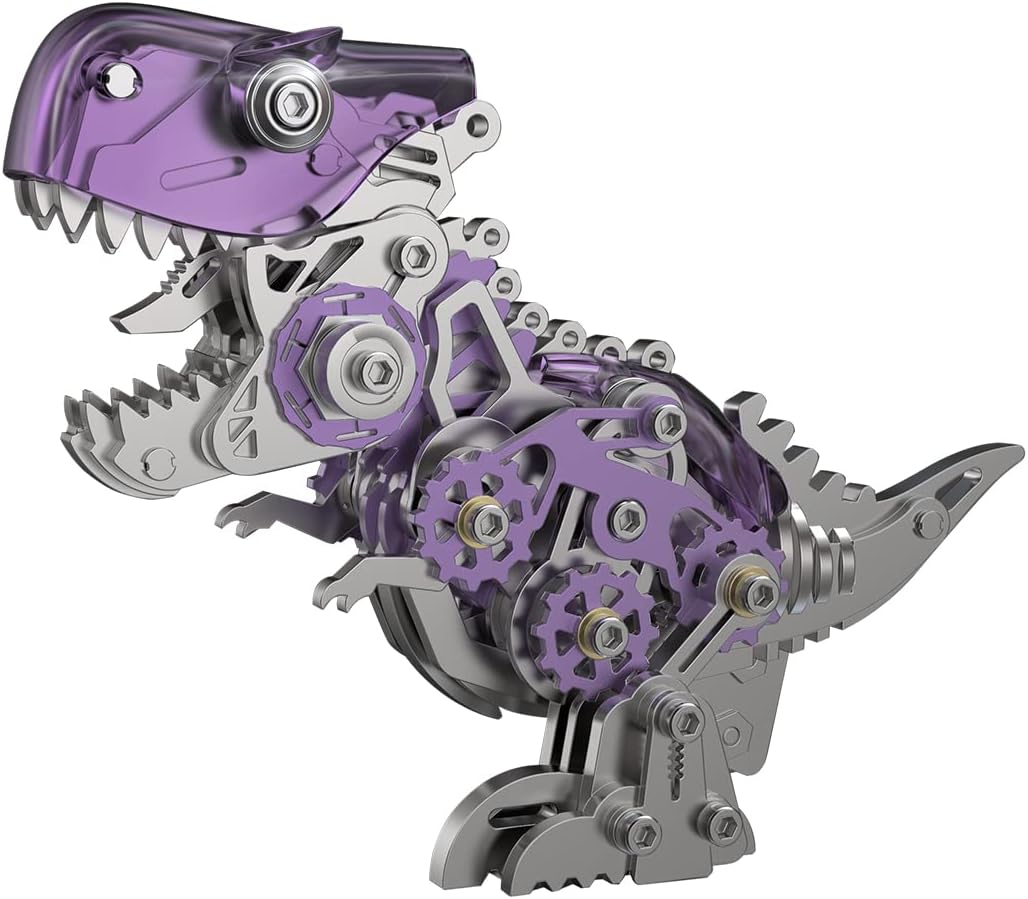 RuiyiF 3D Metal Puzzle Dinosaur Model, DIY Assembly 3D Metal Model Kit Tyrannosaurus Rex Puzzle Toys Stainless Steel Building Kit, Desk Ornaments Gifts