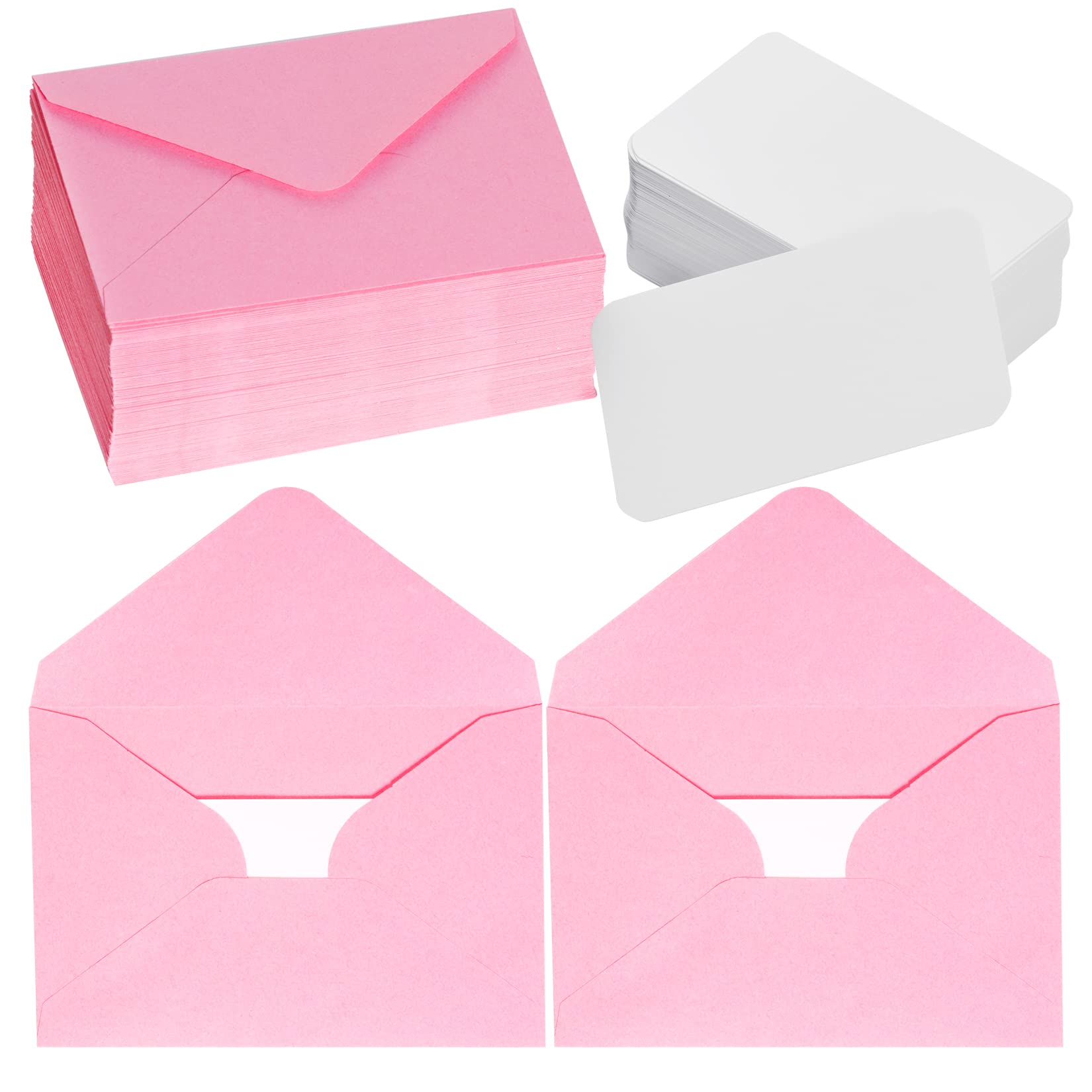 Jiebor 100 Sets Pink Mini Envelopes - Small Envelopes For Crafts, Invitations, Gift Cards & Party Favors - View #5