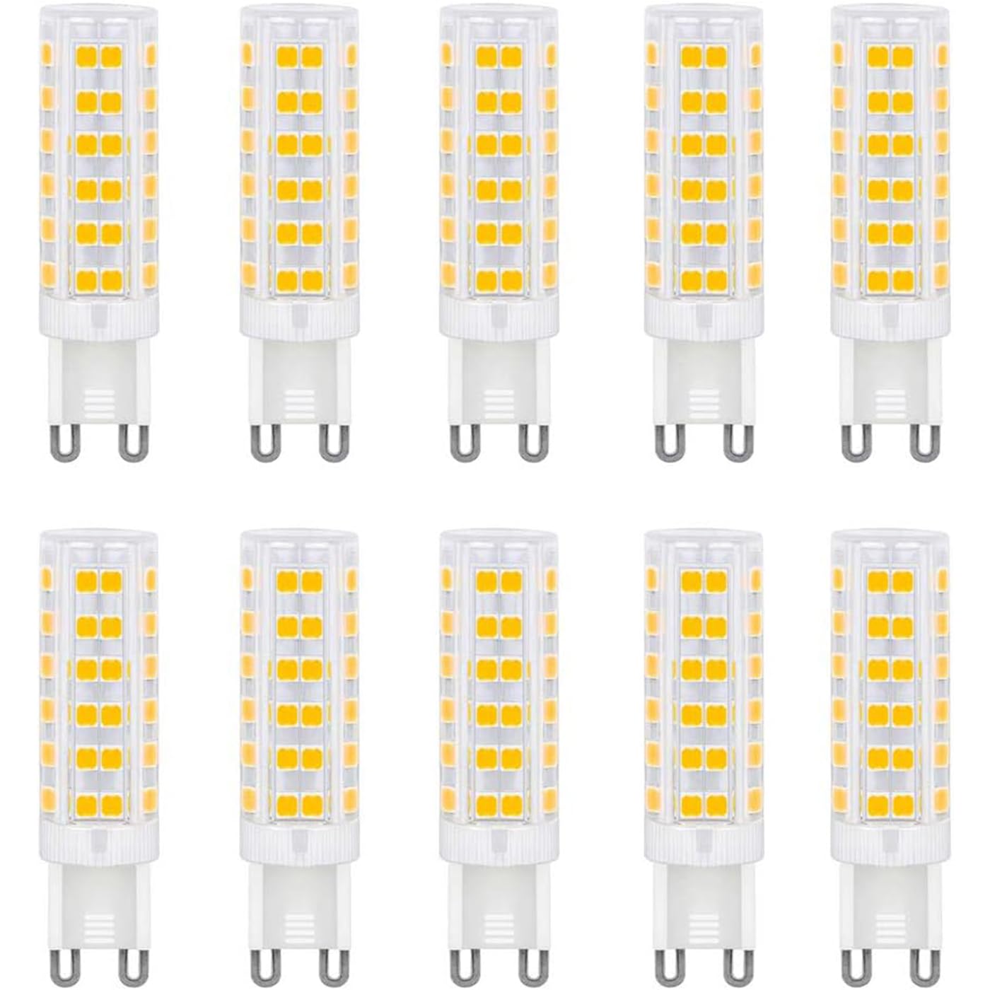 ZFQ G9 LED Bulb, Warm White 7W, G9 LED Light Bulbs 3000K, Equivalent 70W Halogen, Energy Saving Bulb, 700LM, 360° Beam Angle, AC 220V-240V, No Flicker, Non-Dimmable, 10-Pack