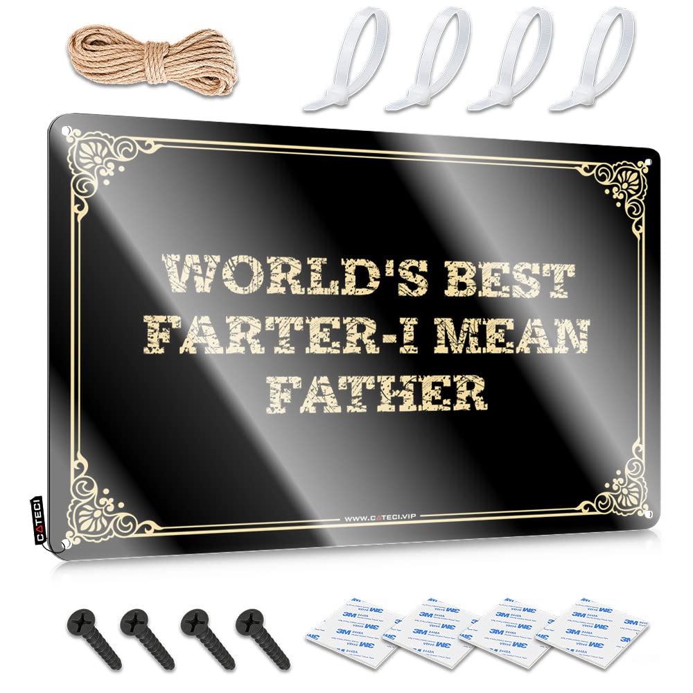Tin Sign Farmhouse Dorm Door Decorations Home Decor - World's Best Farter-i Mean Father Custom Rustic Style Artwork For Saloon(30X40CM)