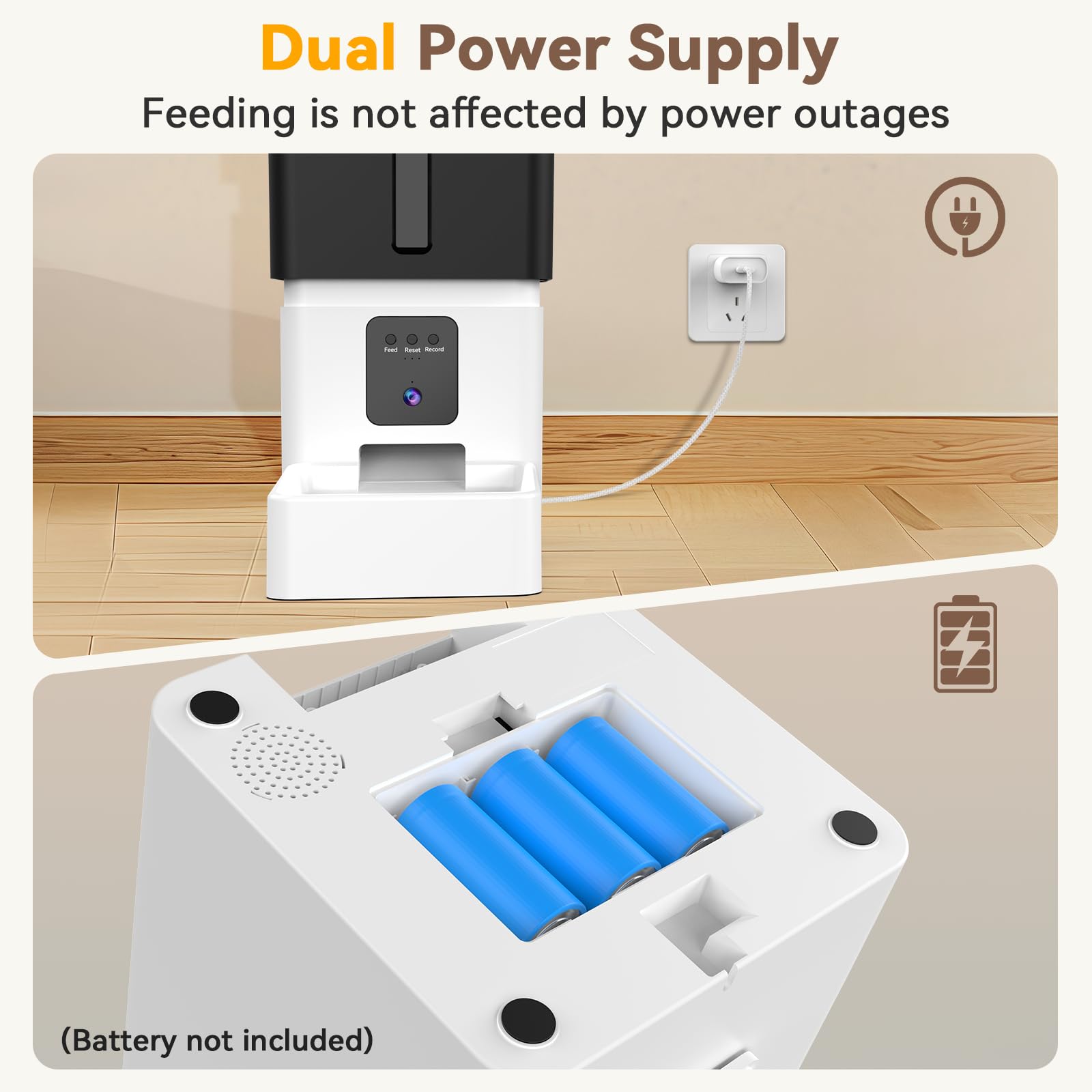 Automatic Dog Feeder with Camera: 8L/33 Cups 5G WiFi Timed Food Dispenser for Medium Dogs - 1080P HD Night Vision Video Recording 2-Way Audio APP Control