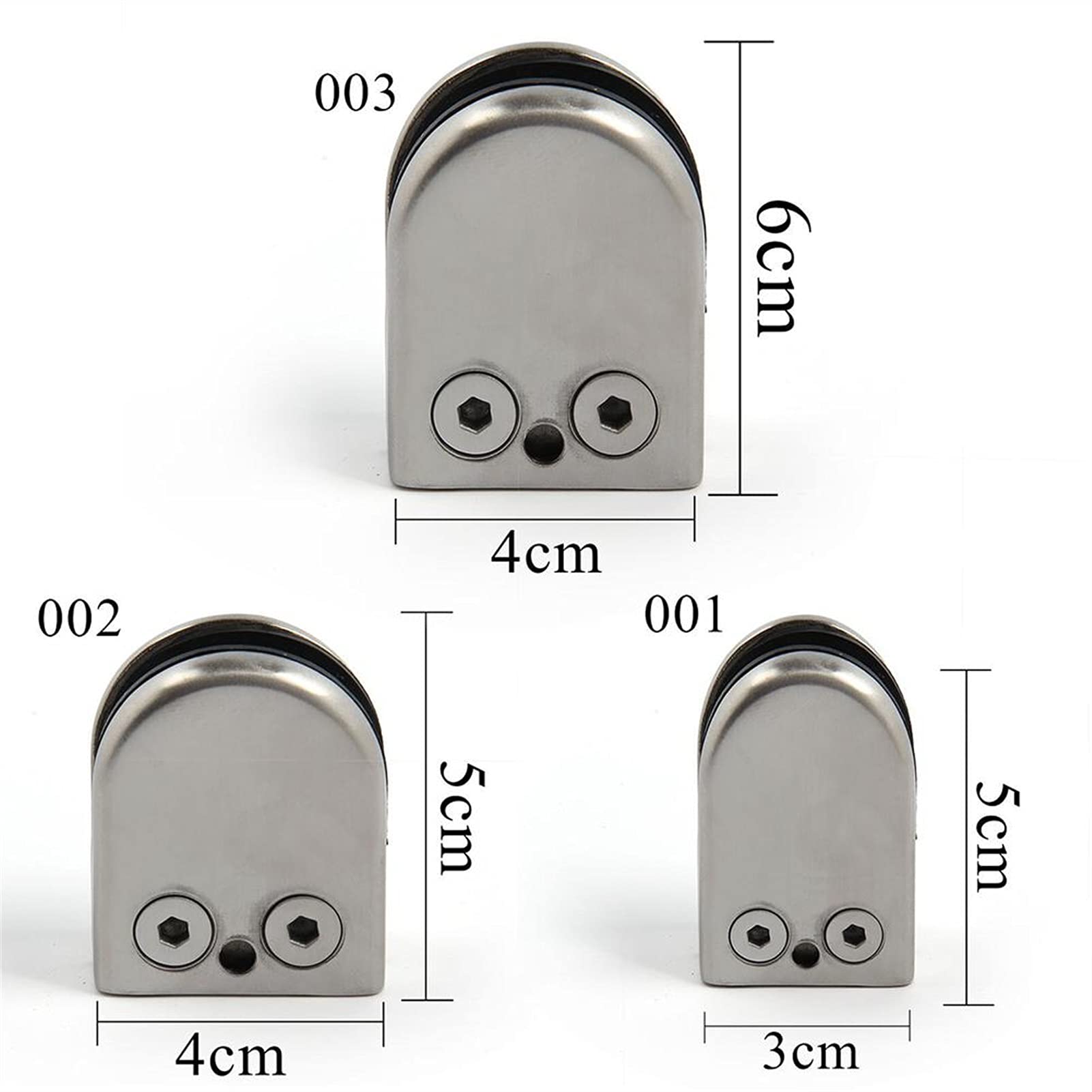 Pinzas para Cristal,Vidrio Soporte Soporte de la Parte Posterior del Clip de Acero Inoxidable de la Abrazadera de Vidrio para balaustrada 6-12mm de Vidrio (Size : 10 12MM)