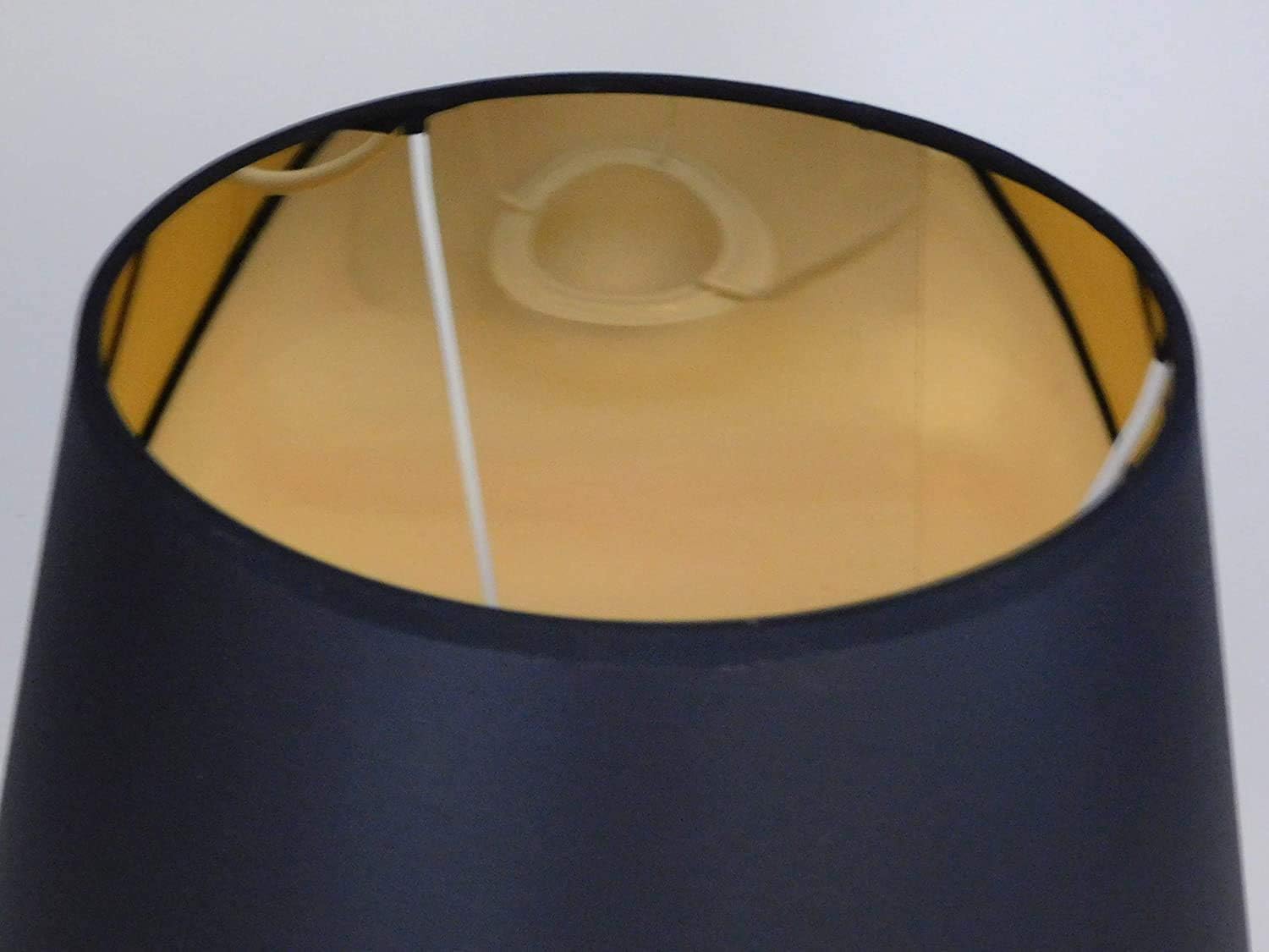 Paolo Rossi paralume prime modello impero in tessuto cinzato nero con interno oro specchio - produzione propria, Made in Italy (nero interno oro, diametro cm 50)