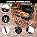 kisidus Holzkohlegrill Klappgrill Tragbarer, Campinggrill Doppel Grillfläche 33.7 x 21.5 cm, Leichter Tischgrill für Outdoor Picknick Camping,Schwarz