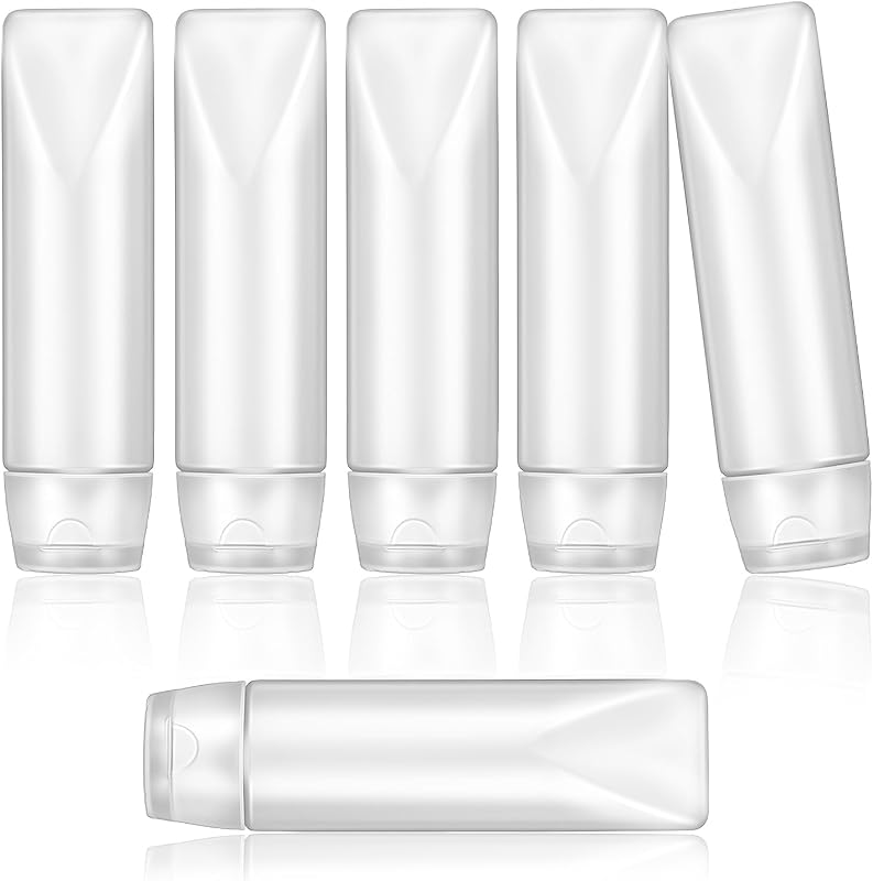 Styquenzer Frascos Recarregáveis de Plástico com Tampa de Rosca, 30 mL, Branco, Pacote com 6