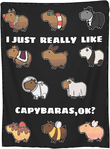 Miniatura 2 de Manta Capybara con múltiples talentos y versátiles, para sala de estar, dormitorio, sofá, sofá, manta cálida y suave para niños y adultos, para