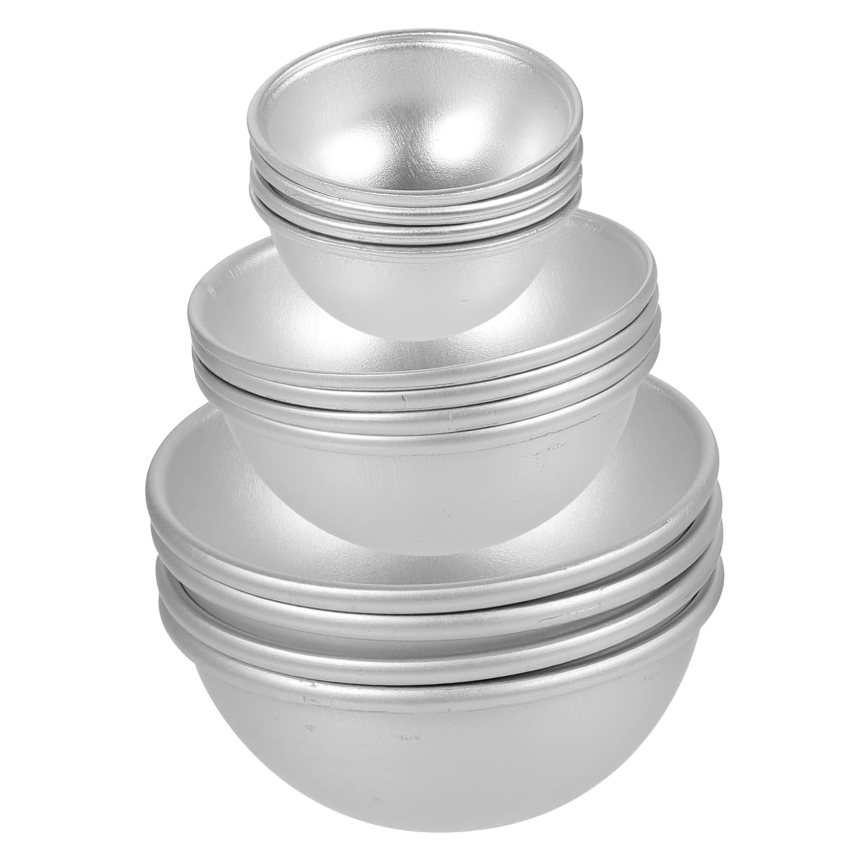UKCOCO 12pièces Lot De Moules Aluminium Demi-sphériques Pour Gâteaux Et Bougies Moules Polyvalents Antiadhésifs Pour Pâtisserie Diy Et Loisirs Créatifs Famille