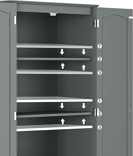 Miniatura 16 de Function Home Armario de almacenamiento alto para baño, despensa de cocina delgada de 64 pulgadas con almacenamiento de puerta, armarios 64" Blanco