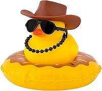 Vista 11 de wonuu Adornos de Pato de Goma para Automóvil, Adornos de Tablero de Automóvil, Adornos de Tablero de Automóvil Bonitos con Sombrero de Vaquero