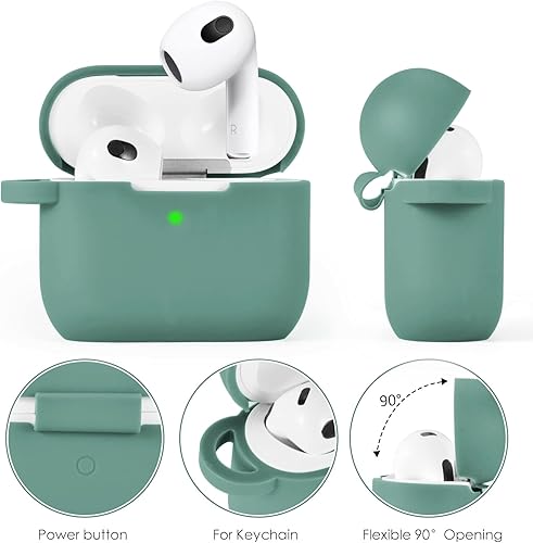 Miniatura 9 de VISOOM - Funda para Airpods Pro de 2 generación, funda de silicona para iPod Pro 2, para mujer, 2022, funda de carga inalámbrica, llavero brillante