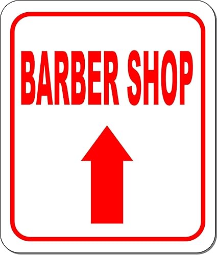 Miniatura 1 de BARBER SHOP DIRECTIONAL UPWARD ARROW RED Aluminum Composite Outdoor Sign 20" x24"