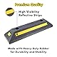 Rubber Curb, Black Heavy Duty Parking Blocks Parking Target with Yellow Refective Stripes, Wheel Stop Stoppers for Car, Truck, RV, Trailer, and Garage, 2 Pack Professional Grade