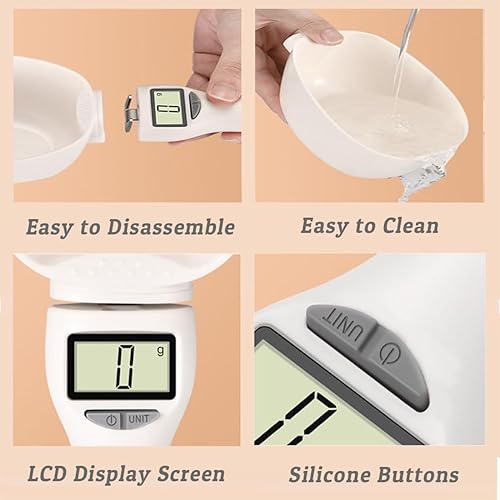 Miniatura 6 de Cuchara medidora electrónica con conversión de onzasonza líquidamlgramo, cucharas medidoras digitales ajustables para cocinar hornear, cuchara de