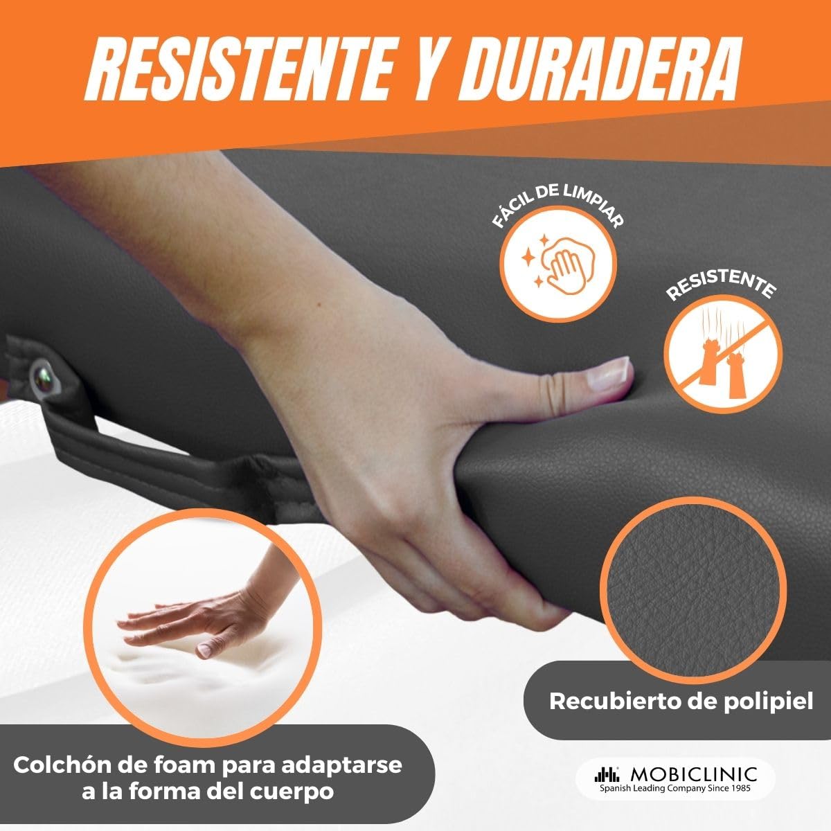 Mobiclinic®, Camilla Fisioterapia Plegable, CM-01 Light, 186x60 cm, Cama de Masaje, Marca Española, Reposacabezas, Regulable en Altura, Portátil, Madera, hasta 150kg, Negra