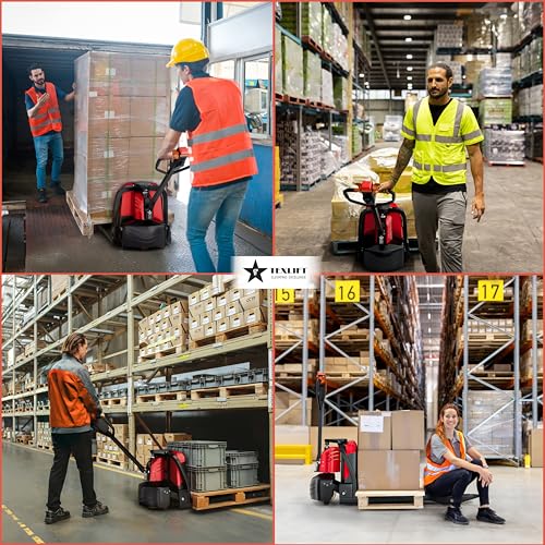 Image of Electric Pallet Stacker & Jack Combo - 3300 lb Capacity, 138″ Lift Walkie Stacker + 48″x27 Fork Electric Pallet Jack, Battery Powered Warehouse Material Handling Equipment
