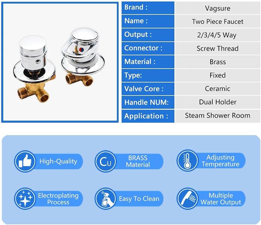 2/3/4/5 Way Output Brass Screw Thread Connector Separate Ceramic Valve Core Shower Mixer Faucet Shower Sauna Spa Bathroom