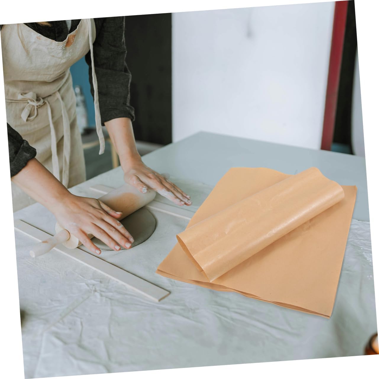 VILLCASE Parchment Paper Sheets for Baking Pottery 20pcs Greaseproof Thick Craft Sandwich Paper