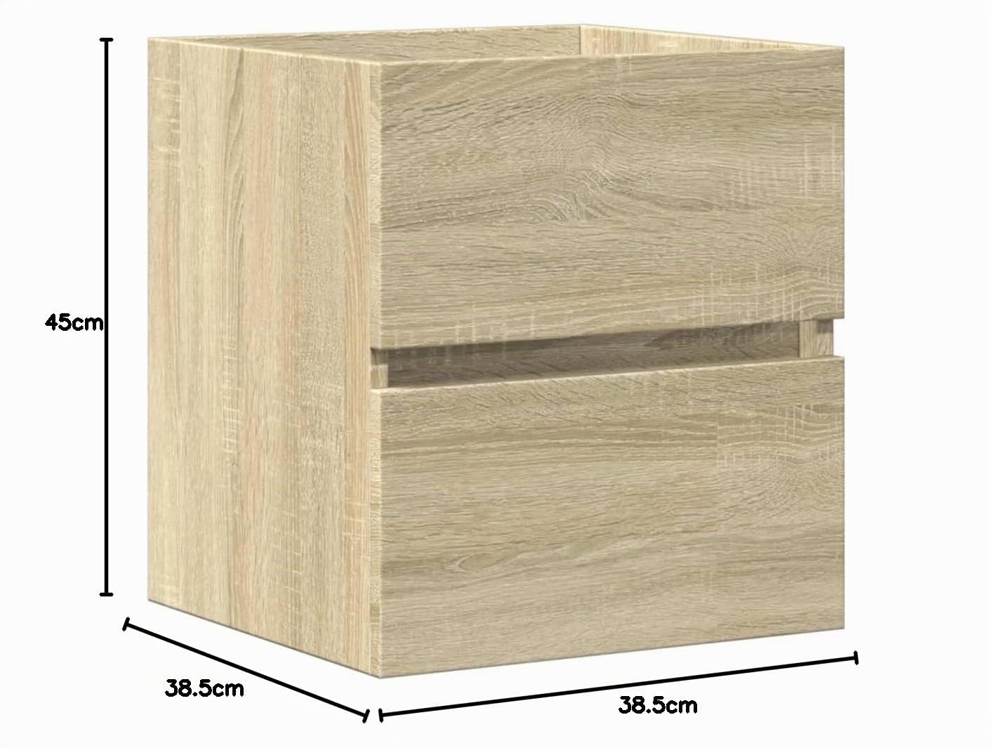 Gecheer Mobile Lavabo Rovere Sonoma 41x38,5x45 cm in Legno Multistrato