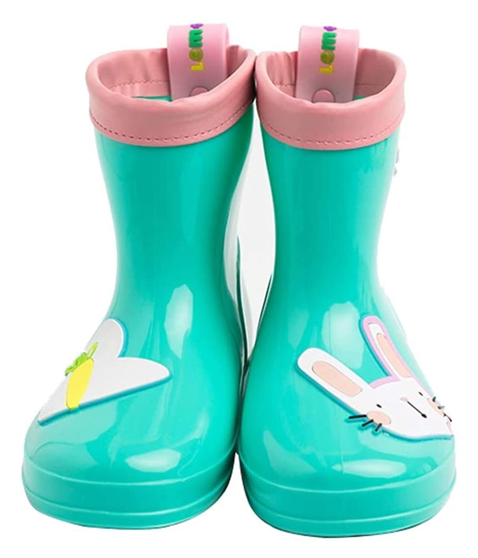 Kinder Gummistiefel Cartoon-Muster - Rutschfeste Regenstiefel Halbhoch Wasserdicht