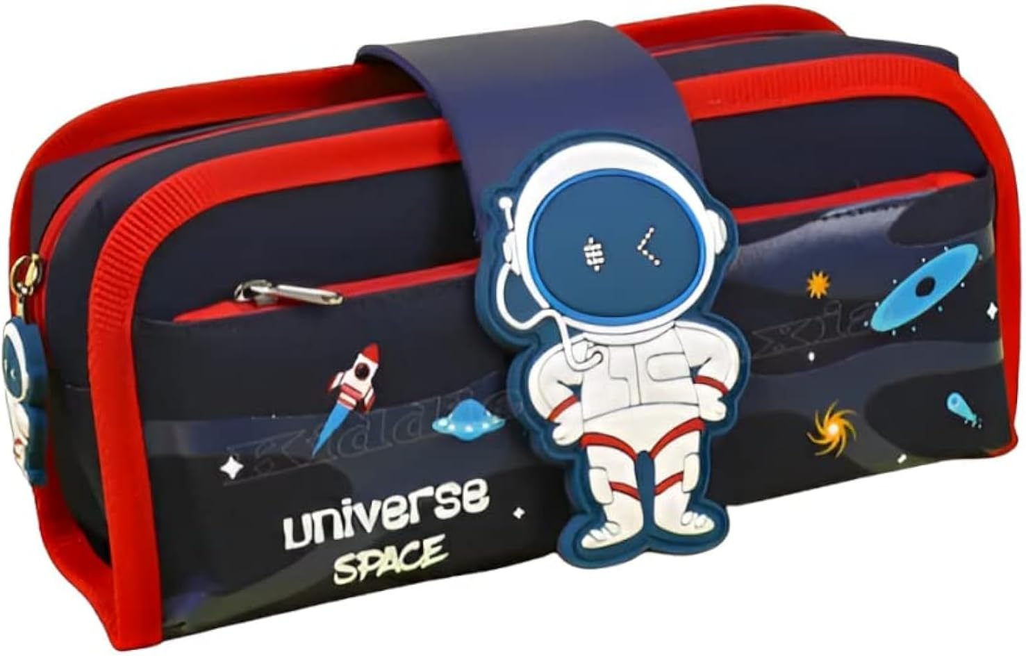 Space Astronaut Pencil Case Large Capacity Pen Bag,Cute Cartoon Stationery Organizer Detachable Zipper Pen Pouch,Polyester Storage Box For Boys Girls Teen Student - Multicolor