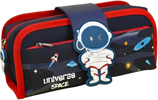 Kiddie Galaxia Space Astronaut Pencil Case Large Capacity Pen Bag,Cute Cartoon Stationery Organizer Detachable Zipper Pen ...