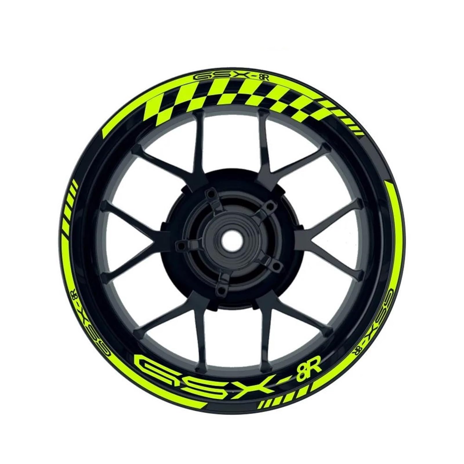 Aufkleber Motorrad Motorrad-Felgenaufkleber Für Suzuki GSX-8R GSX8R GSX 8R: Reflektierende Streifen, Wasserfeste Aufkleber Wetterfeste Felgenaufkleber(Farbe 8)