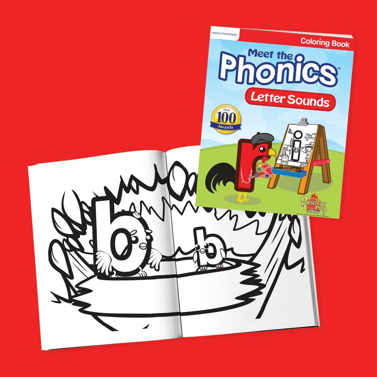 Preschool Prep Company Basics/Reading Coloring Book Bundle - 8 Coloring Books – Meet The Letters, Numbers, Shapes, & Colors, Meet The Sight Words, Meet The Phonics Letter Sounds, Digraphs, & Blends!