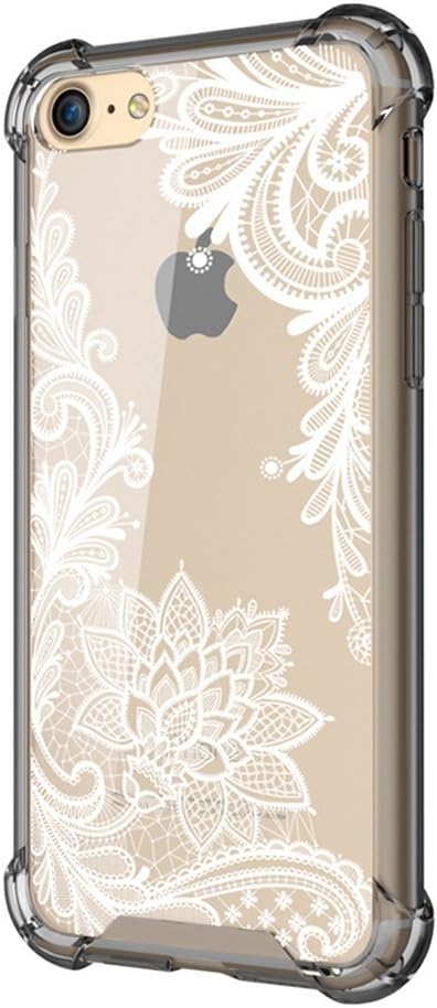 iPhone 8 Case,iPhone 7 Case,Cutebe Slim Shockproof Hard PC+TPU Bumper Case Scratch-Resistant Cover for Apple iPhone 7 (2016) iPhone 8(2017) Lace Flower