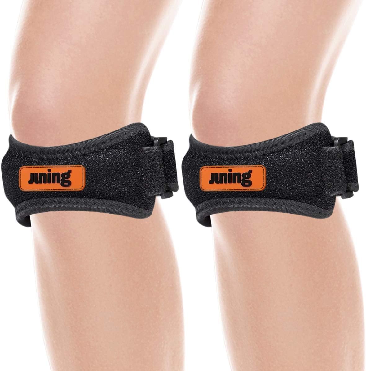 JUNING Knee Strap 2 Pack,Pain Relief Patellar Tendon Support,Knee Strap Brace Support for Hiking,Soccer,Basketball,Running, Jumpers Knee,Tennis,Tendonitis,Volleyball & Squats