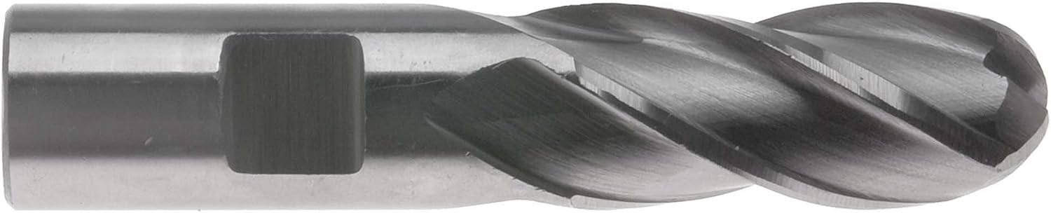 3/4" 4 Flute Single End Ball End Mill - 3/4" Shank, High Speed Steel