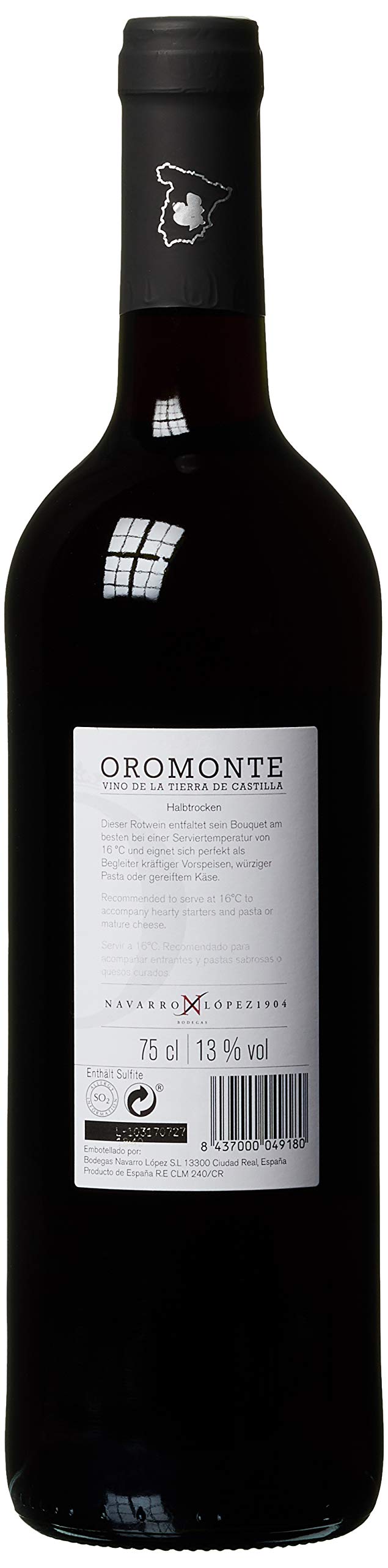 Bodegas Navarro Lopez "Oromonte" Bodegas Tempranillo Garnacha HalbTrocken (6 x 0.75 l)