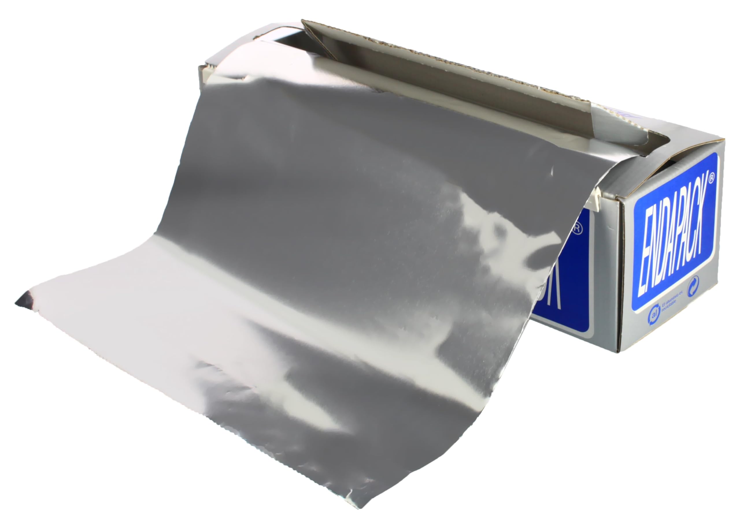 Monouso | 1 Rollo de Aluminio, 40cmx300m, 4kg, Papel Aluminio Profesional, con Dispensador, Bobina, Embalaje, Protección de Alimentos, Cocina, Peluquería.