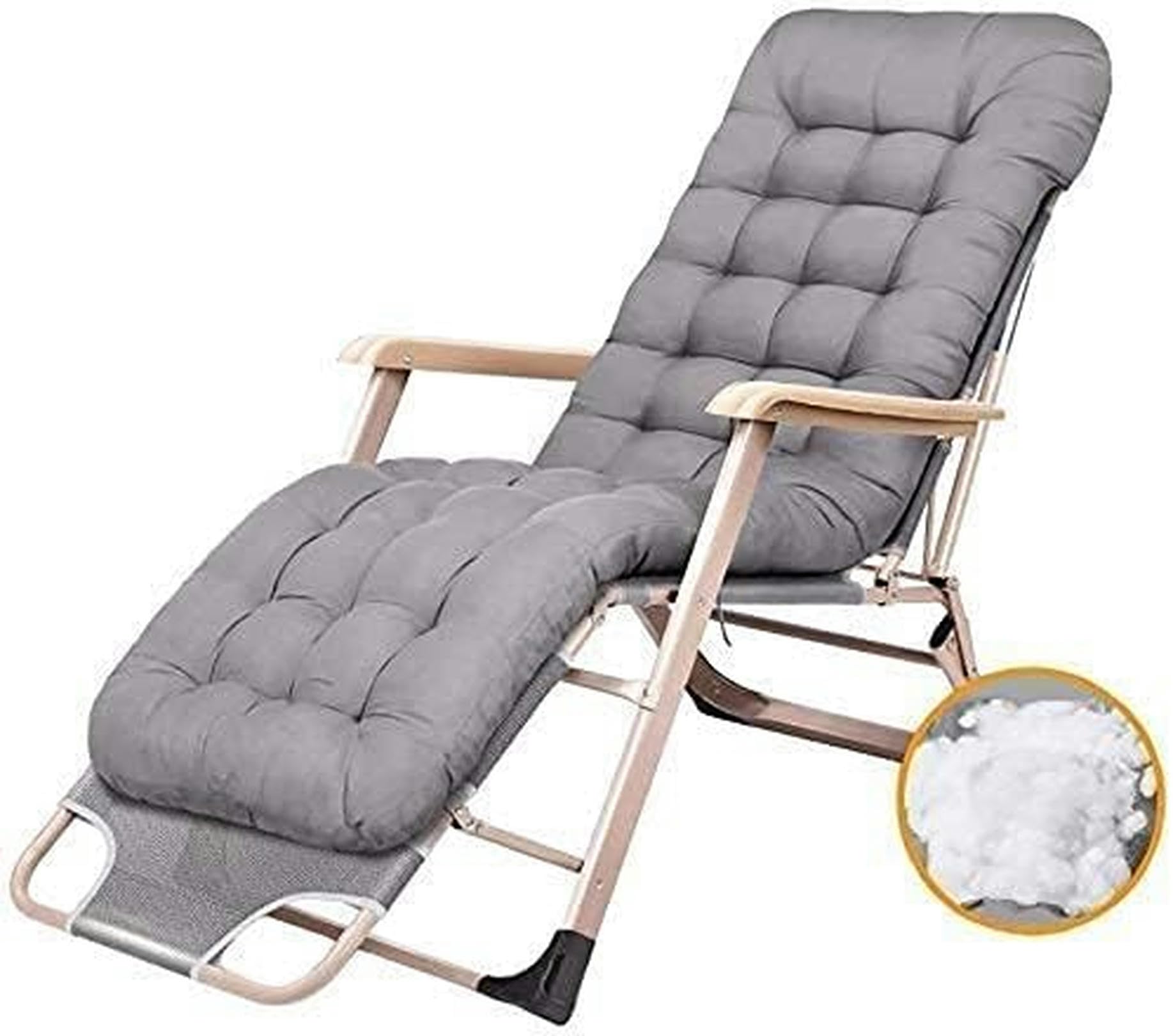 Wyściełkowane krzesła kempingowe, Regulowany fotel wypoczynkowy Przenośny rozkładany Outdoor Beach Camping Poduszka ogrodowa Wielokolorowa(Black)