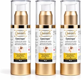 Under Eye Gel Serum with Retinol, Niacinamide & Glutathione | Helps Reduce Dark Circles, Puffiness & Fine Lines | Hydrating, Fast-Absorbing Formula for Men & Women (90g) (Pack of 3)