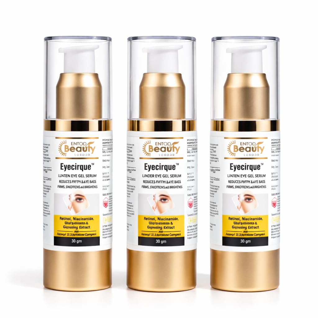 Under Eye Gel Serum with Retinol, Niacinamide & Glutathione | Helps Reduce Dark Circles, Puffiness & Fine Lines | Hydrating, Fast-Absorbing Formula for Men & Women (90g) (Pack of 3)