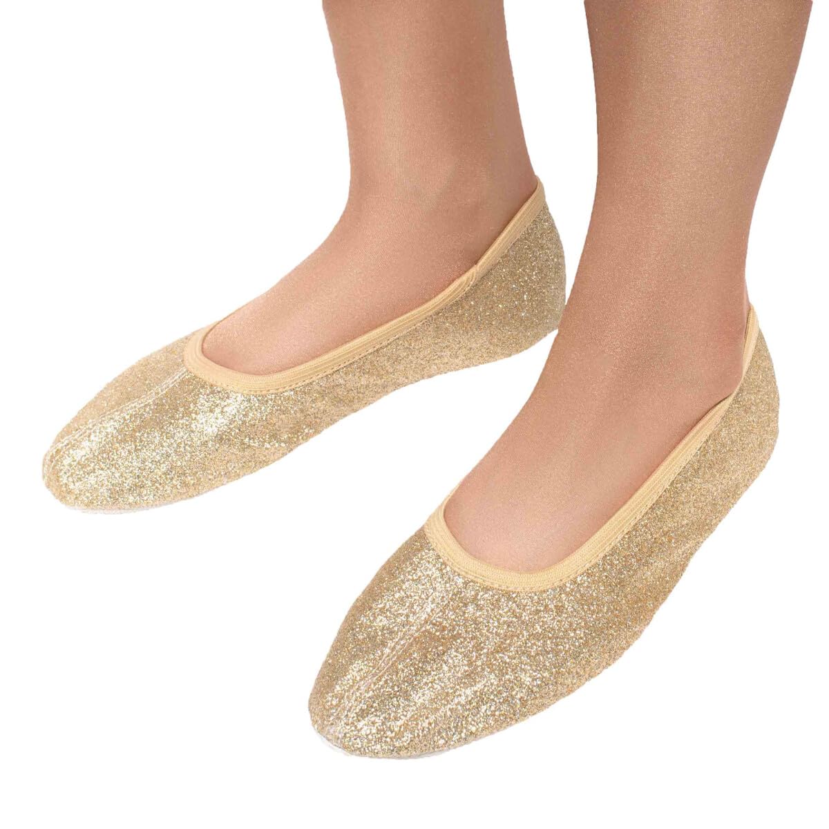 Chaussures de Gymnastique Chaussons de Danse Ballerines pour Femmes Hommes Filles garçons avec Semelle en Caoutchouc avec Paillettes