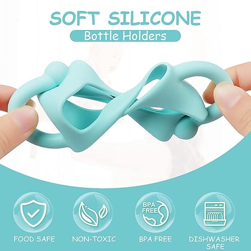 Miniatura 3 de Asas de silicona para biberones, 3 asas de botella para botellas estrechas de Dr. Brown, asas de biberón con asas de fácil agarre para sostener el
