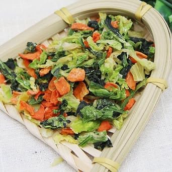 Dehydrated Vegetables 250g, Dried Greens and Scallions, Freeze-Dried Carrots, Green Cabbage, Korean Dishes, Side Dishes,Mixed Vegan，Salad Noodles, Vegetable Soup and Cooking Ingredients (250g)