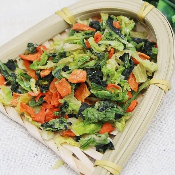 Dehydrated Vegetables 250g, Dried Greens and Scallions, Freeze-Dried Carrots, Green Cabbage, Korean Dishes, Side Dishes,Mixed Vegan，Salad Noodles, Vegetable Soup and Cooking Ingredients (250g)